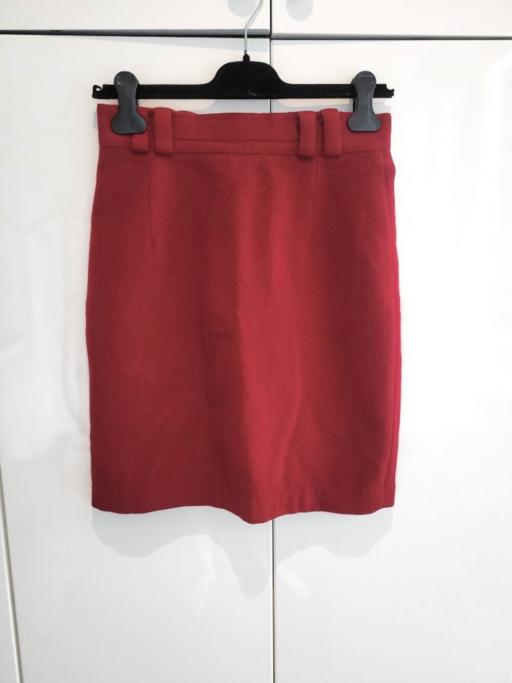 Vintage El Corte Inglés Red Wool Pencil Skirt Size EU 40 or M
